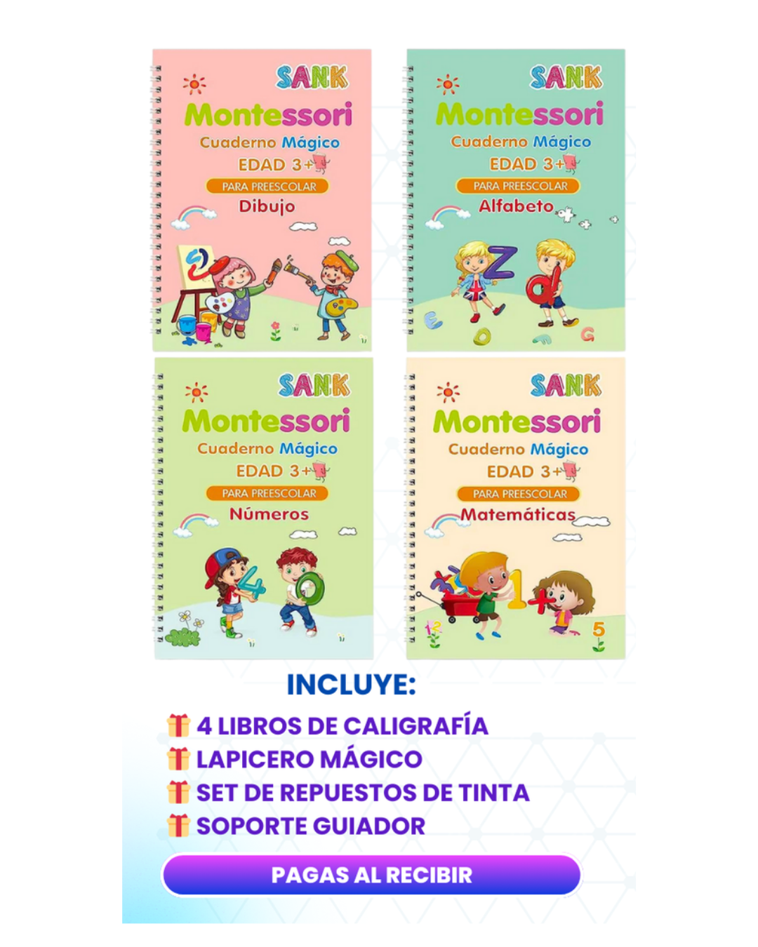 KIT 4 CUADERNOS REUTILIZABLES
