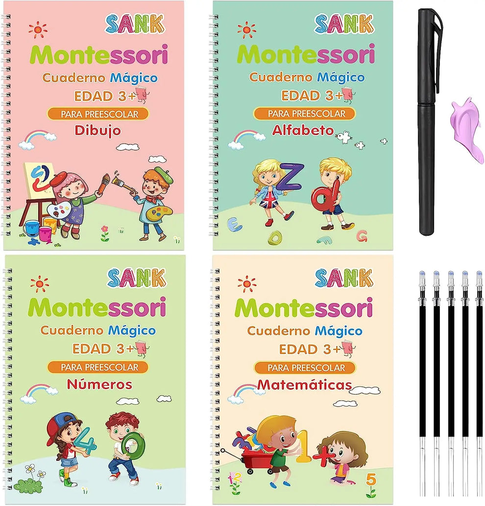 KIT 4 CUADERNOS REUTILIZABLES