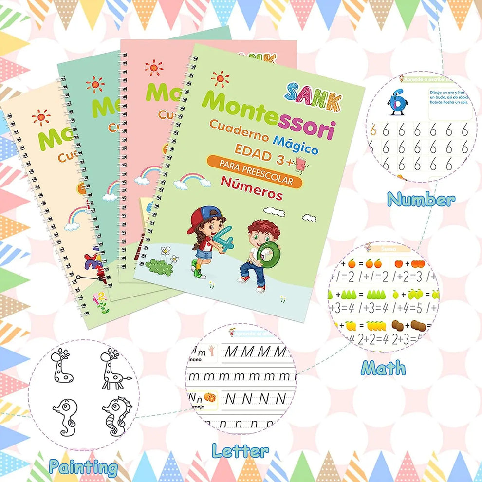 KIT 4 CUADERNOS REUTILIZABLES
